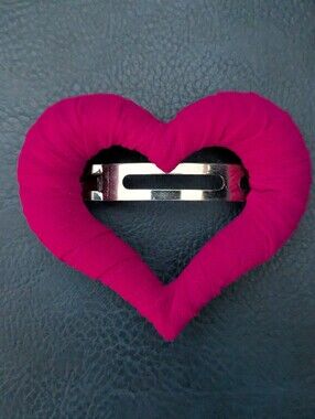 Heart-Shaped Fabric Hair Clip